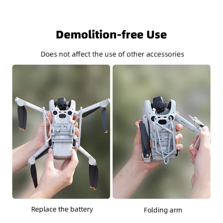 For DJI Mini 4 Pro BRDRC Booster Landing Gear Folding Strap Kickstand(Orange) - Mount & Holder by BRDRC | Online Shopping UK | buy2fix