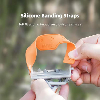 For DJI Mini 4 Pro BRDRC Booster Landing Gear Folding Strap Kickstand(Orange) - Mount & Holder by BRDRC | Online Shopping UK | buy2fix