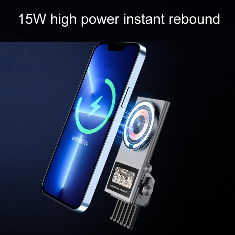 Car Air Outlet Intelligent Induction Wireless Charging Mobile Phone Holder(Gray) - Wireless Charger Holders by buy2fix | Online Shopping UK | buy2fix