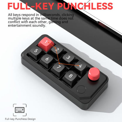 MKESPN 8-Key Wired Hot-Swappable Macro Definition Gaming Mechanical Keyboard With Knob(Black) - Mini Keyboard by MKESPN | Online Shopping UK | buy2fix