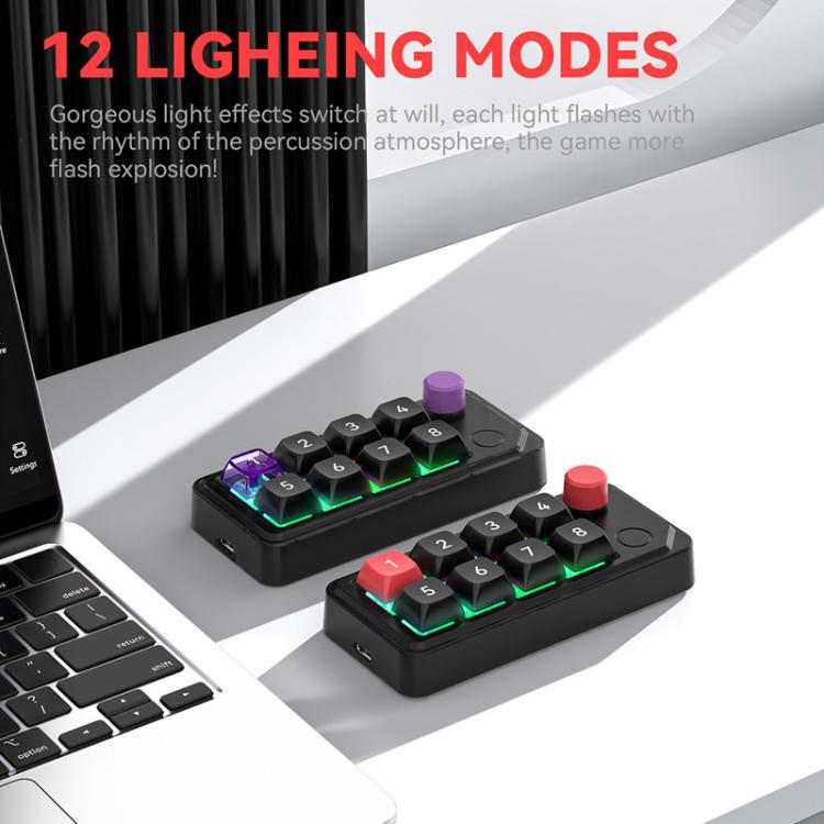 MKESPN 8-Key Wired Hot-Swappable Macro Definition Gaming Mechanical Keyboard With Knob(Black) - Mini Keyboard by MKESPN | Online Shopping UK | buy2fix