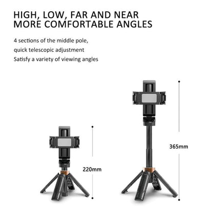 Pocket Mini Selfie Stick 3 In 1 Extendable Grip Phone Tripod With Bluetooth Remote Control(White) - Stand by buy2fix | Online Shopping UK | buy2fix