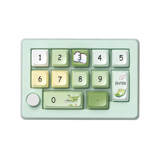 MKESPN W908 Wireless Tri-Mode Hot-Swappable Macro-Defined RGB Backlit Gaming Mechanical Keypad(Light Green)