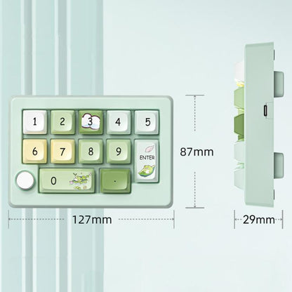 MKESPN W908 Wireless Tri-Mode Hot-Swappable Macro-Defined RGB Backlit Gaming Mechanical Keypad(Light Green) - Mini Keyboard by MKESPN | Online Shopping UK | buy2fix