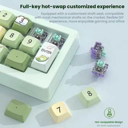 MKESPN W908 Wireless Tri-Mode Hot-Swappable Macro-Defined RGB Backlit Gaming Mechanical Keypad(Black) - Mini Keyboard by MKESPN | Online Shopping UK | buy2fix