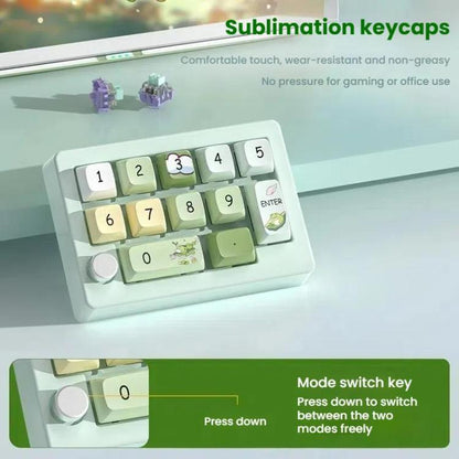 MKESPN W908 Wireless Tri-Mode Hot-Swappable Macro-Defined RGB Backlit Gaming Mechanical Keypad(Light Green) - Mini Keyboard by MKESPN | Online Shopping UK | buy2fix