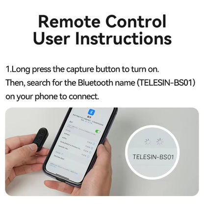 TELESIN P1-HSS-02 Magnet Version Remote Control Travel Photo Cell Phone Holder Desktop Fixed Lazy Magnetic Holder - Desktop Holder by TELESIN | Online Shopping UK | buy2fix