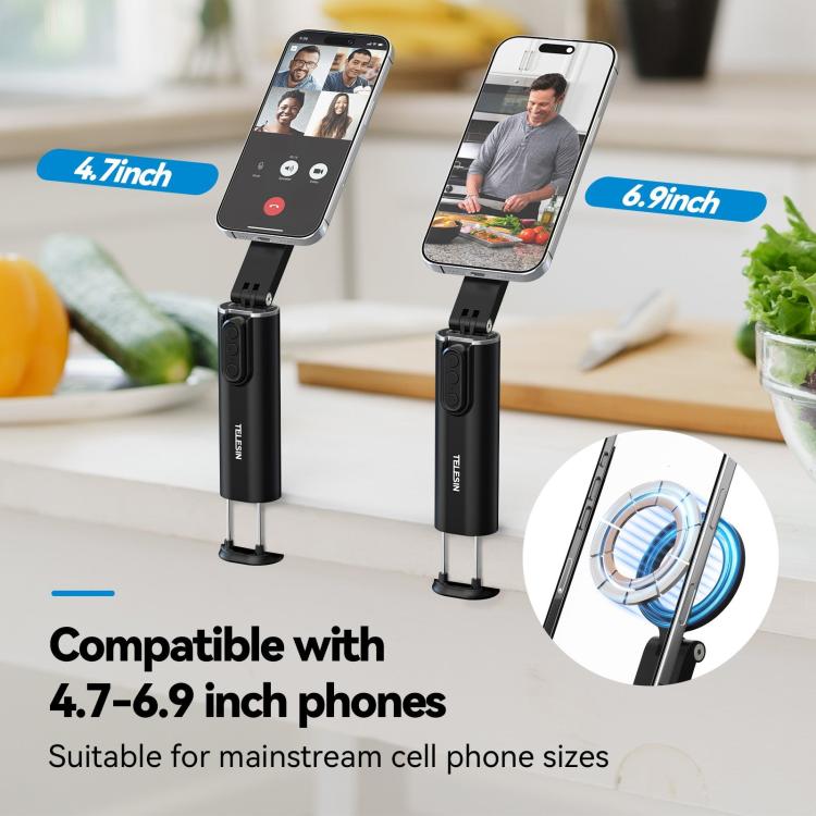 TELESIN P1-HSS-02 Magnet Version Remote Control Travel Photo Cell Phone Holder Desktop Fixed Lazy Magnetic Holder - Desktop Holder by TELESIN | Online Shopping UK | buy2fix
