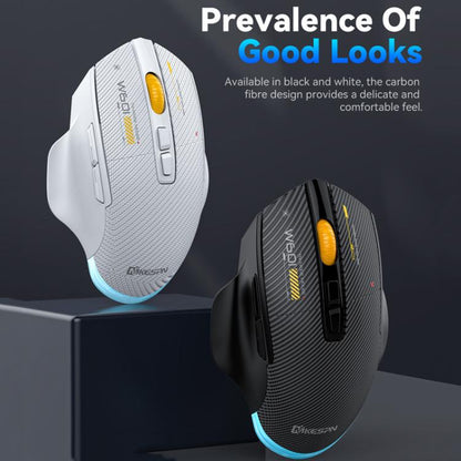 MKESPN W601 Silent Wireless Tri-mode Macro Gaming Mouse Carbon Fiber 12800DPI Bluetooth Mouse(White) - Wireless Mice by MKESPN | Online Shopping UK | buy2fix