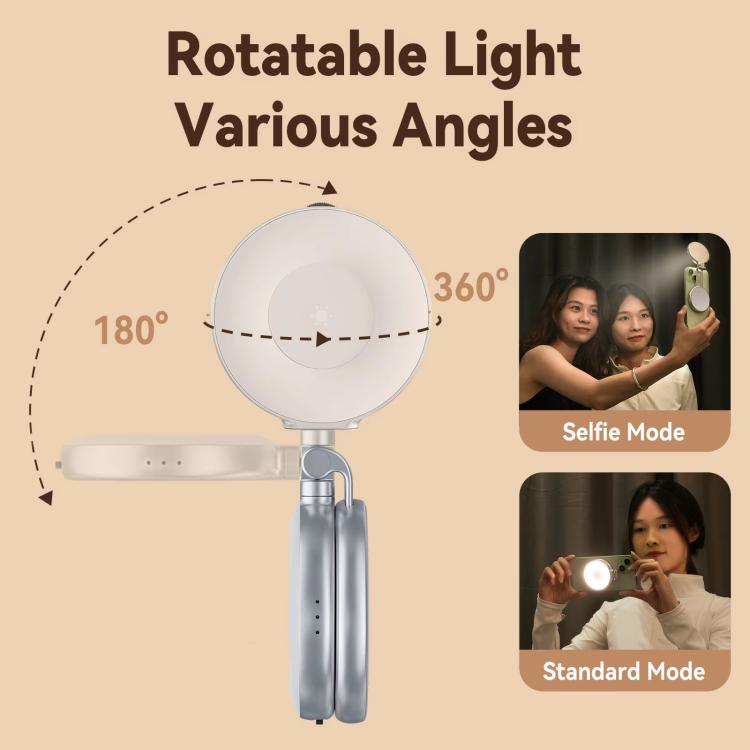 TELESIN S5-BGD-01 Mini Phone Magnetic Beauty Replacement Light Tri-color Temperature Portable Selfie Mirror Rotating Stretching Pocket Lamp - Selfie Light by TELESIN | Online Shopping UK | buy2fix
