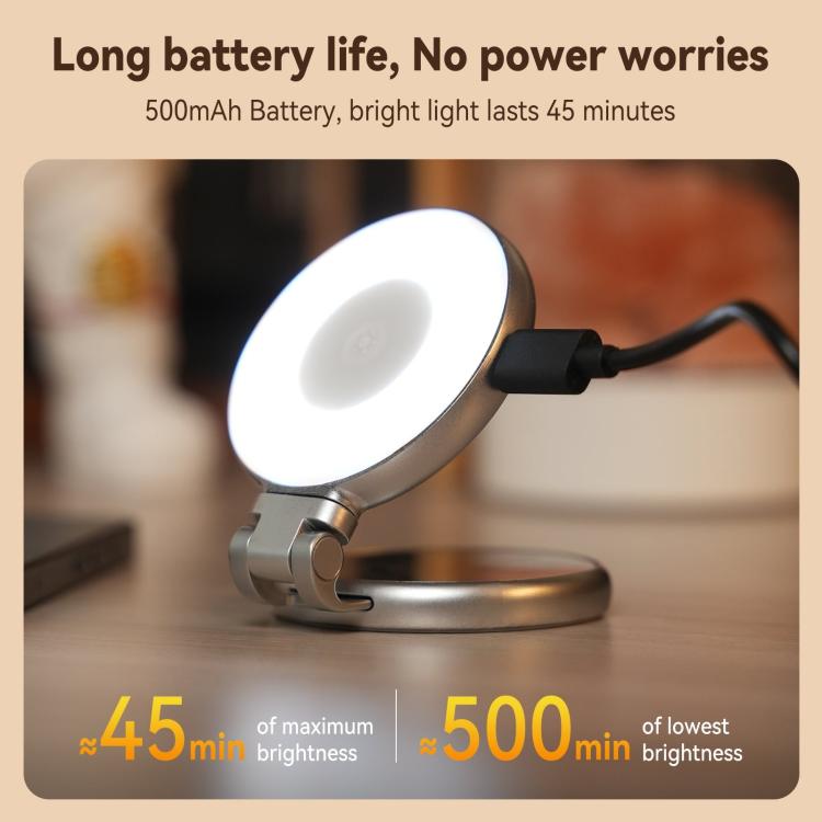 TELESIN S5-BGD-01 Mini Phone Magnetic Beauty Replacement Light Tri-color Temperature Portable Selfie Mirror Rotating Stretching Pocket Lamp - Selfie Light by TELESIN | Online Shopping UK | buy2fix