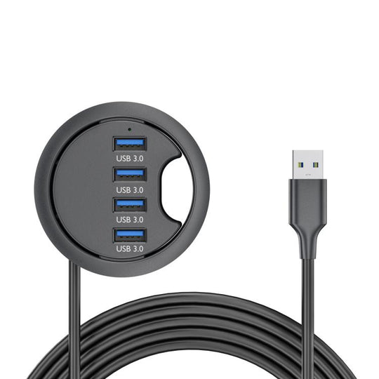4 x USB3.0 Desk Grommet Splitter HUB Dock Station, Cable Length 1.2m
