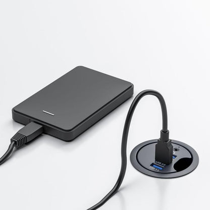 3xUSB3.0+3.5mm Desk Grommet Splitter HUB Dock Station, Cable Length 1.2m - USB 3.0 HUB by buy2fix | Online Shopping UK | buy2fix