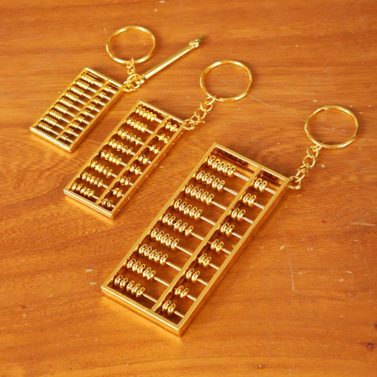 4cm With Pen Zinc Alloy Gold Plated Daily Charm Abacus Keychain - Key Rings by buy2fix | Online Shopping UK | buy2fix