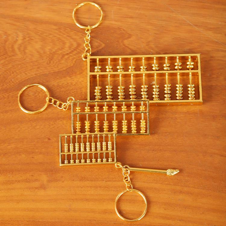 9cm with Keychain Zinc Alloy Gold Plated Daily Charm Abacus Keychain - Key Rings by buy2fix | Online Shopping UK | buy2fix