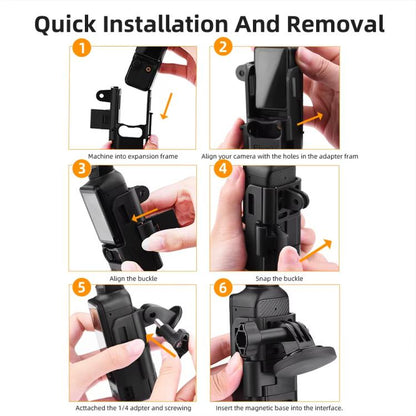 4pcs /Set For DJI Osmo Pocket 3 Flymile Magnetic Bracket Fixed Base Back Clip Adapter Bezel Accessories - Mount & Holder by Flymile | Online Shopping UK | buy2fix