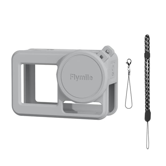For DJI Osmo Action 3 / 4 / 5 Pro Flymile Silicone Cover Sport Camera Lens Drop Cases(Gray) - Case & Bags by Flymile | Online Shopping UK | buy2fix
