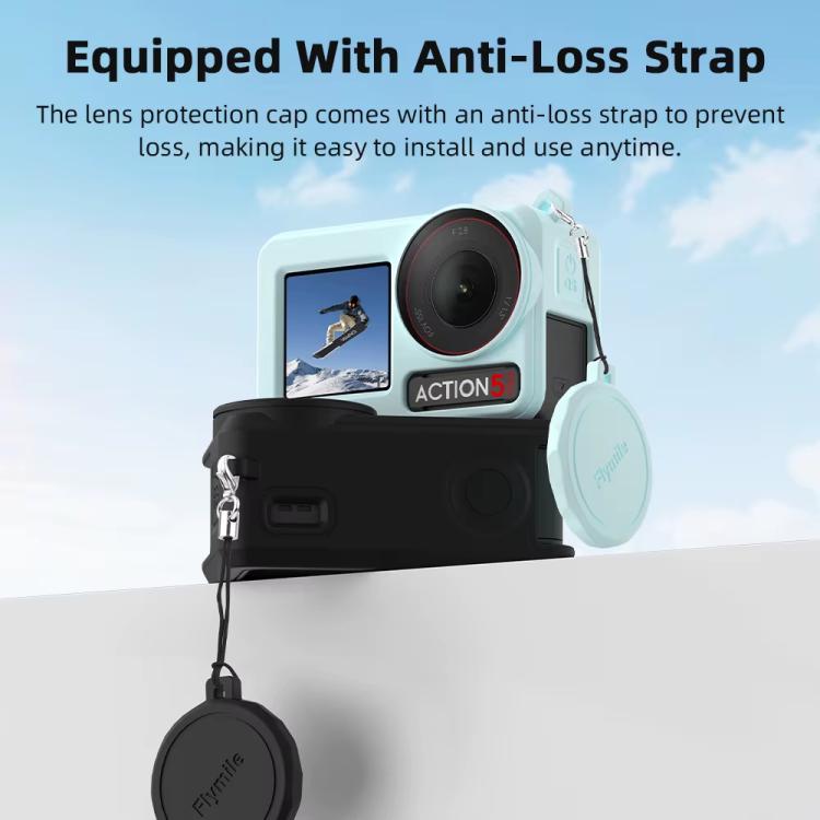 For DJI Osmo Action 3 / 4 / 5 Pro Flymile Silicone Cover Sport Camera Lens Drop Cases(Blue) - Case & Bags by Flymile | Online Shopping UK | buy2fix