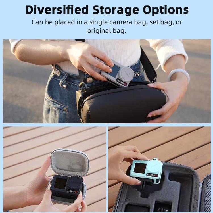 For DJI Osmo Action 3 / 4 / 5 Pro Flymile Silicone Cover Sport Camera Lens Drop Cases(Blue) - Case & Bags by Flymile | Online Shopping UK | buy2fix