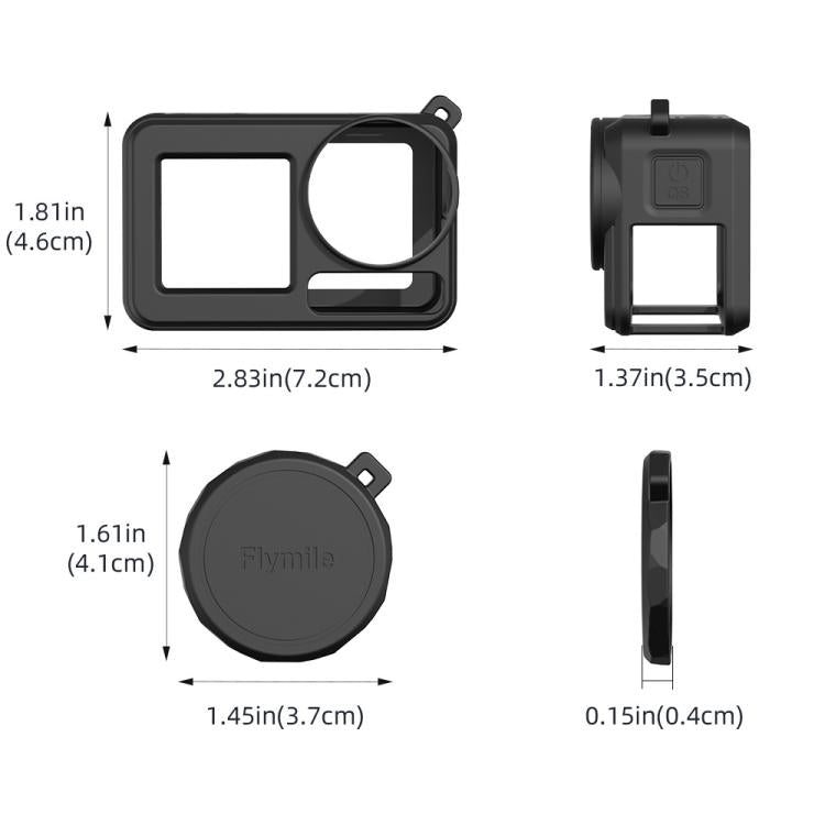 For DJI Osmo Action 3 / 4 / 5 Pro Flymile Silicone Cover Sport Camera Lens Drop Cases(Blue) - Case & Bags by Flymile | Online Shopping UK | buy2fix