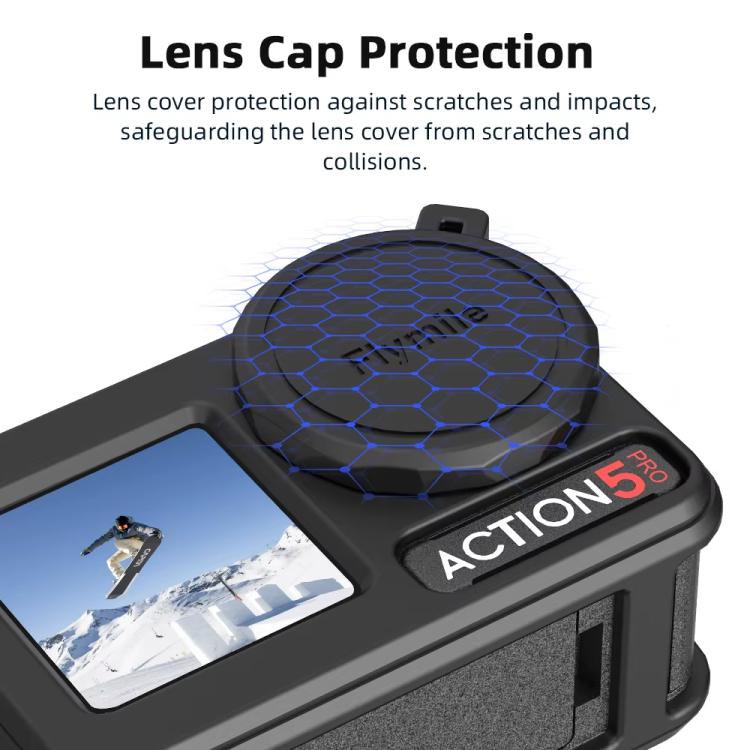 For DJI Osmo Action 3 / 4 / 5 Pro Flymile Silicone Cover Sport Camera Lens Drop Cases(Blue) - Case & Bags by Flymile | Online Shopping UK | buy2fix