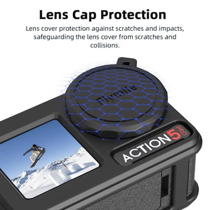For DJI Osmo Action 3 / 4 / 5 Pro Flymile Silicone Cover Sport Camera Lens Drop Cases(Blue) - Case & Bags by Flymile | Online Shopping UK | buy2fix