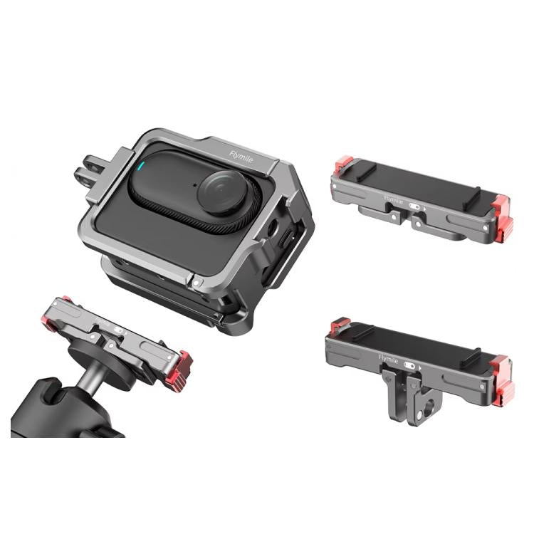 For Insta360 GO 3 / 3S Flymile Magnetic Metal Quick Release Base Sports Camera Adapter Bracket(Tarnish) - Mount & Holder by Flymile | Online Shopping UK | buy2fix