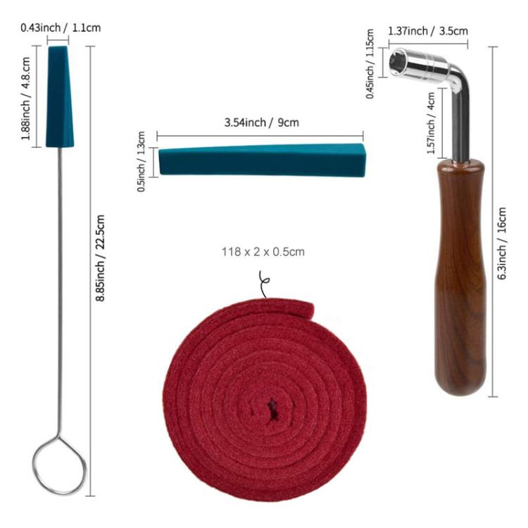 Piano Tuning Tool Set Tuning Stop Tape Wrench Musical Instrument Accessories, Style: Black 8pcs / Set - Keyboard Accessories by buy2fix | Online Shopping UK | buy2fix