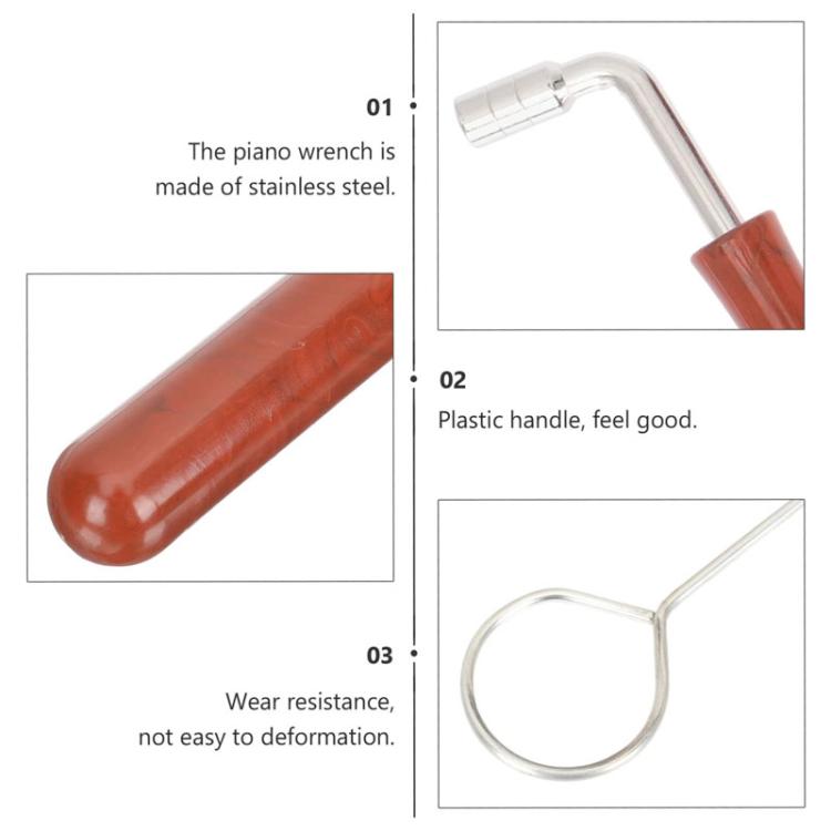 Piano Tuning Tool Set Tuning Stop Tape Wrench Musical Instrument Accessories, Style: Black 8pcs / Set - Keyboard Accessories by buy2fix | Online Shopping UK | buy2fix