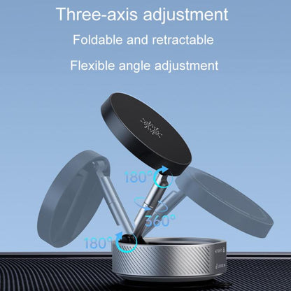 T20 Magnetic Car Phone Holder Car Center Console Navigation Portable Folding Stand(Silver) - Universal Car Holders by buy2fix | Online Shopping UK | buy2fix