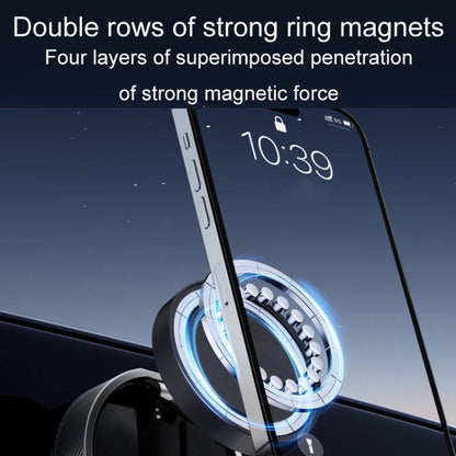 T20 Magnetic Car Phone Holder Car Center Console Navigation Portable Folding Stand(Silver) - Universal Car Holders by buy2fix | Online Shopping UK | buy2fix