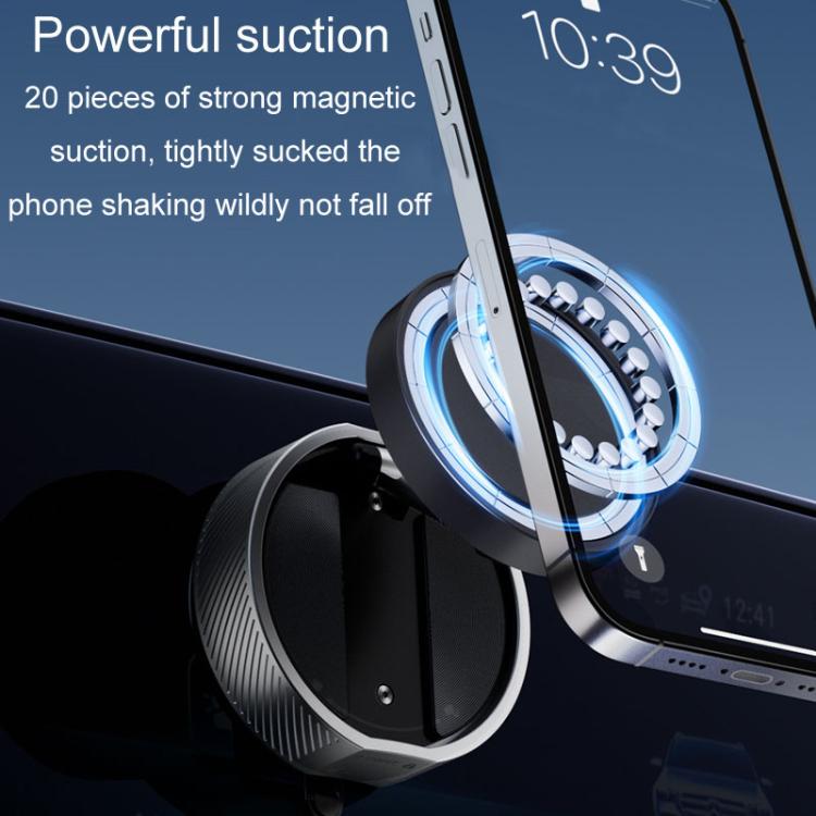 T20 Magnetic Car Phone Holder Car Center Console Navigation Portable Folding Stand(Black) - Universal Car Holders by buy2fix | Online Shopping UK | buy2fix