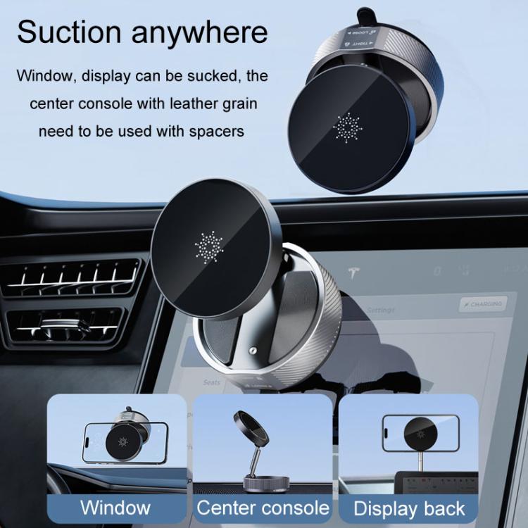 T20 Magnetic Car Phone Holder Car Center Console Navigation Portable Folding Stand(Black) - Universal Car Holders by buy2fix | Online Shopping UK | buy2fix