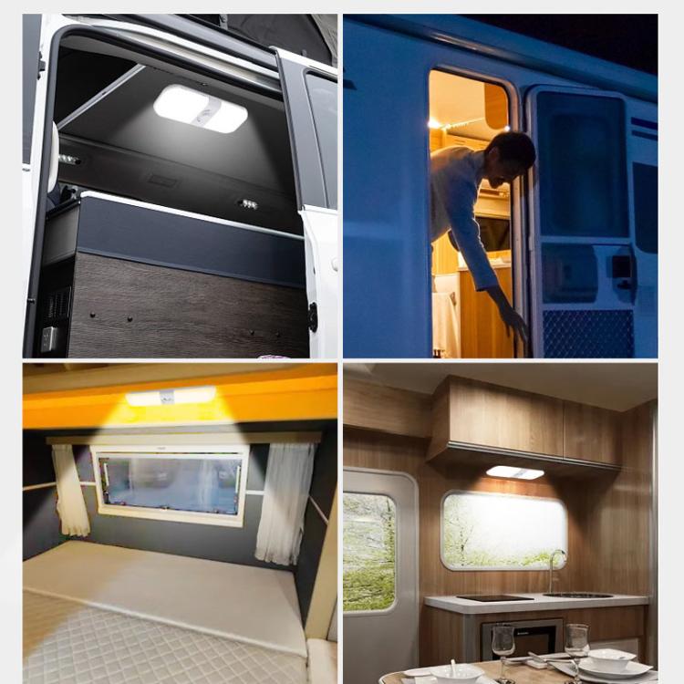 12-24V RV Light 120 LEDs 3-Color Temperature Rotary Button Dimming Roof Light FC01 - Dome Lights by buy2fix | Online Shopping UK | buy2fix