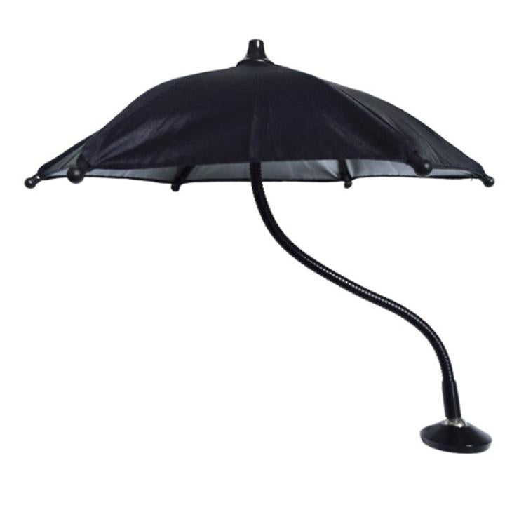 Magnetic Phone Mini Sun Protection Umbrella Parasol Diameter 9.4 inch, Metal Hose 8.3 inch(Black) - Universal Car Holders by buy2fix | Online Shopping UK | buy2fix