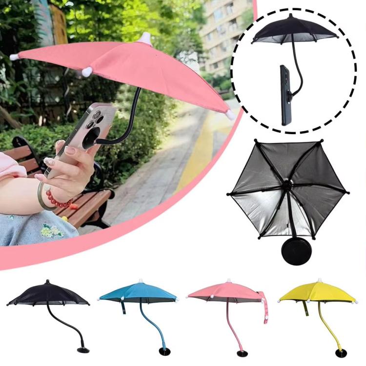 Magnetic Phone Mini Sun Protection Umbrella Parasol Diameter 9.4 inch, Metal Hose 8.3 inch(Black) - Universal Car Holders by buy2fix | Online Shopping UK | buy2fix