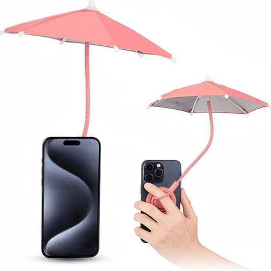 Magnetic Phon Mini Umbrella Waterproof Sunshade With Finger Ring(Pink) - Ring Holder by buy2fix | Online Shopping UK | buy2fix