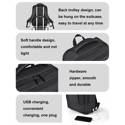 OUMANTU 2103 Large Capacity Multi-Compartment Waterproof Laptop Backpack With USB Port(Gray) - Backpack by OUMANTU | Online Shopping UK | buy2fix