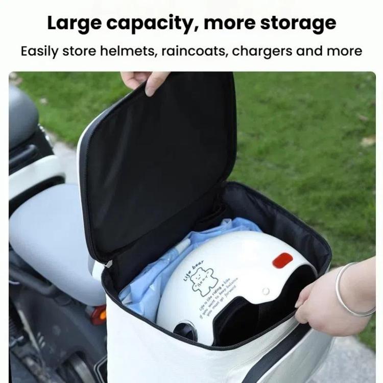 Electrical Motorcycle Waterproof Rear Backrest Hanging Bag Large Capacity Helmet Storage Bag(White) - Bags & Luggages by buy2fix | Online Shopping UK | buy2fix