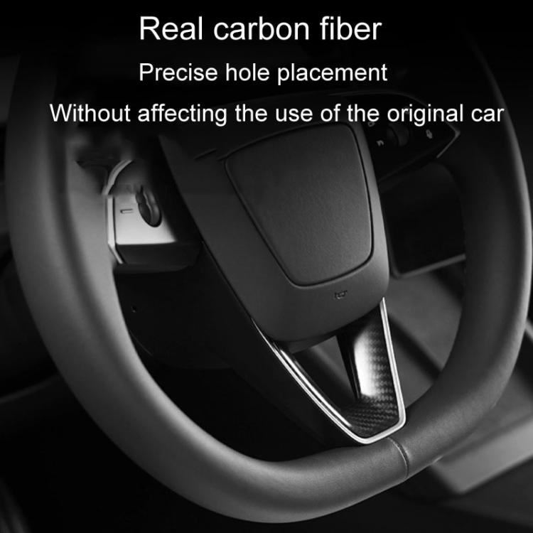 For Tesla Model 3 Car Modification Interior Carbon Fiber Steering Wheel Patch, Style: Glossy - Car Interior Mouldings by buy2fix | Online Shopping UK | buy2fix