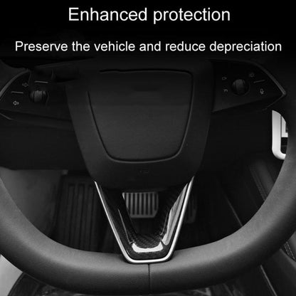 For Tesla Model 3 Car Modification Interior Carbon Fiber Steering Wheel Patch, Style: Matte - Car Interior Mouldings by buy2fix | Online Shopping UK | buy2fix