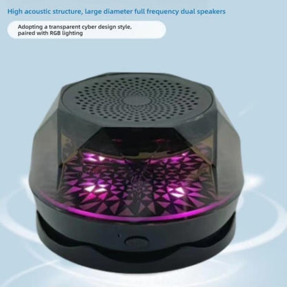 Mini Portable Wireless Magnetic RGB Atmosphere Light Bluetooth Speaker(Black) - Mini Speaker by buy2fix | Online Shopping UK | buy2fix
