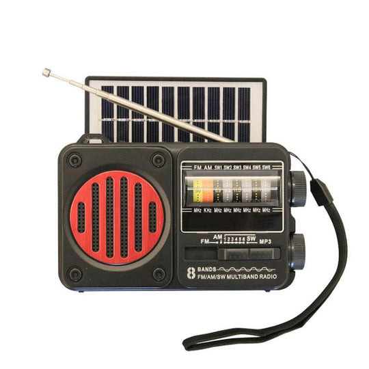 322BTS Solar Multi-band Antenna FM Radio Portable Flashlight Bluetooth Speaker(Random Color Delivery)