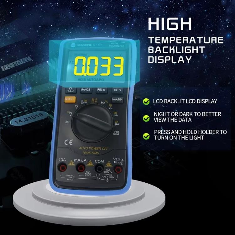 SUNSHINE DT-17N Auto Range Digital Multimeter LCD Display Tester Pen High Precision Measurement Of Capacitance Voltage Current - Digital Multimeter by SUNSHINE | Online Shopping UK | buy2fix