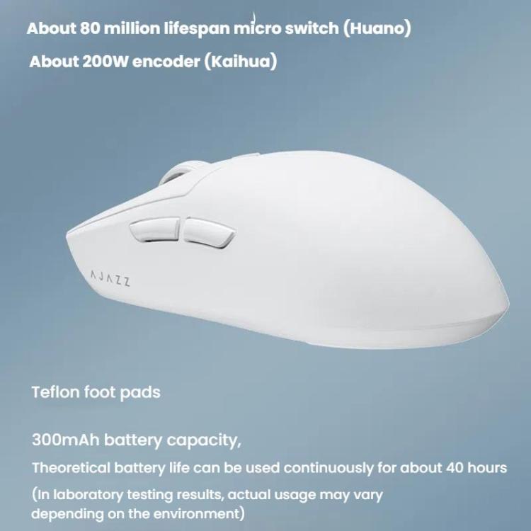 Ajazz AJ139 Pro Gaming Mouse Lightweight PAW3395 Wireless 2.4G + Wired Dual Mode Computer Mouse(White) - Wireless Mice by Ajazz | Online Shopping UK | buy2fix