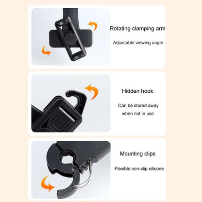 Car Rear Seat Headrest Multifunctional Rotating Telescopic Cell Phone Holder Hooks(Black) - Auto Fastener & Clips by buy2fix | Online Shopping UK | buy2fix