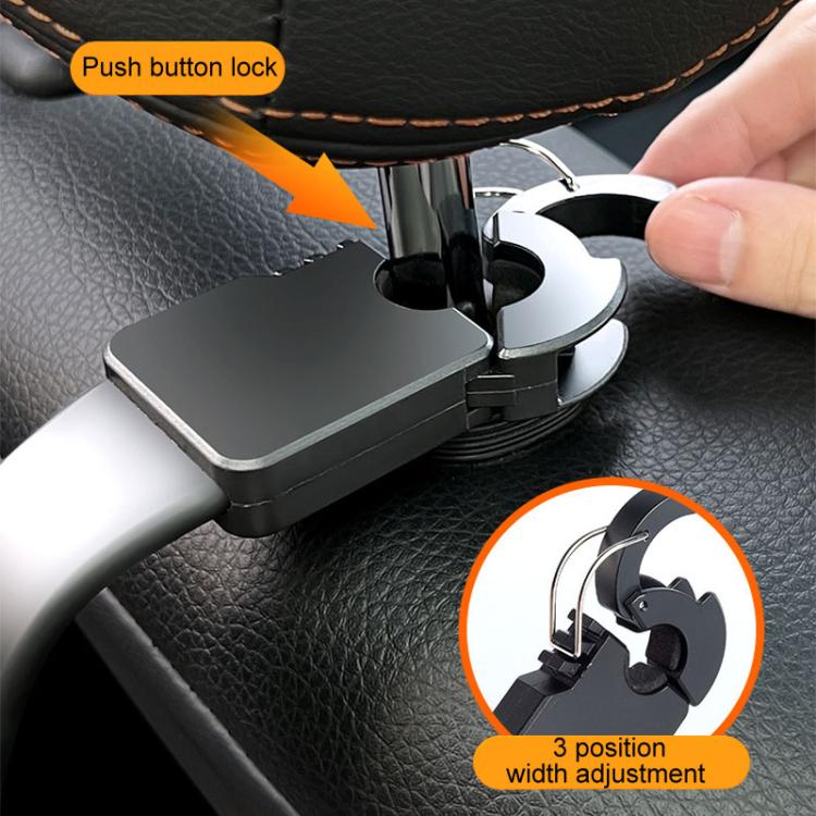 Car Rear Seat Headrest Multifunctional Rotating Telescopic Cell Phone Holder Hooks(Black) - Auto Fastener & Clips by buy2fix | Online Shopping UK | buy2fix