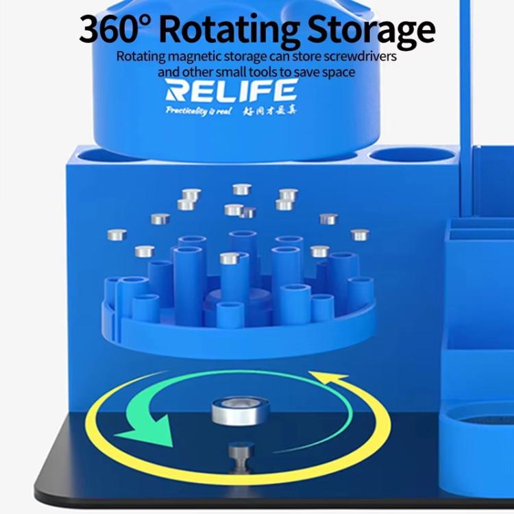RELIFE RL-001H Rotary Organizer Cell Phone Repair Tool Parts Screwdriver Storage Rack(Gray) - Tool Boxes & Bags by RELIFE | Online Shopping UK | buy2fix