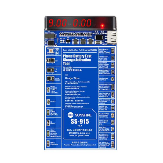 SUNSHINE SS-915 For iPhone Android Mobile Phone Repair Battery Charging Activation Board V9 Battery Test Activation Board Tool - Test Tools by SUNSHINE | Online Shopping UK | buy2fix