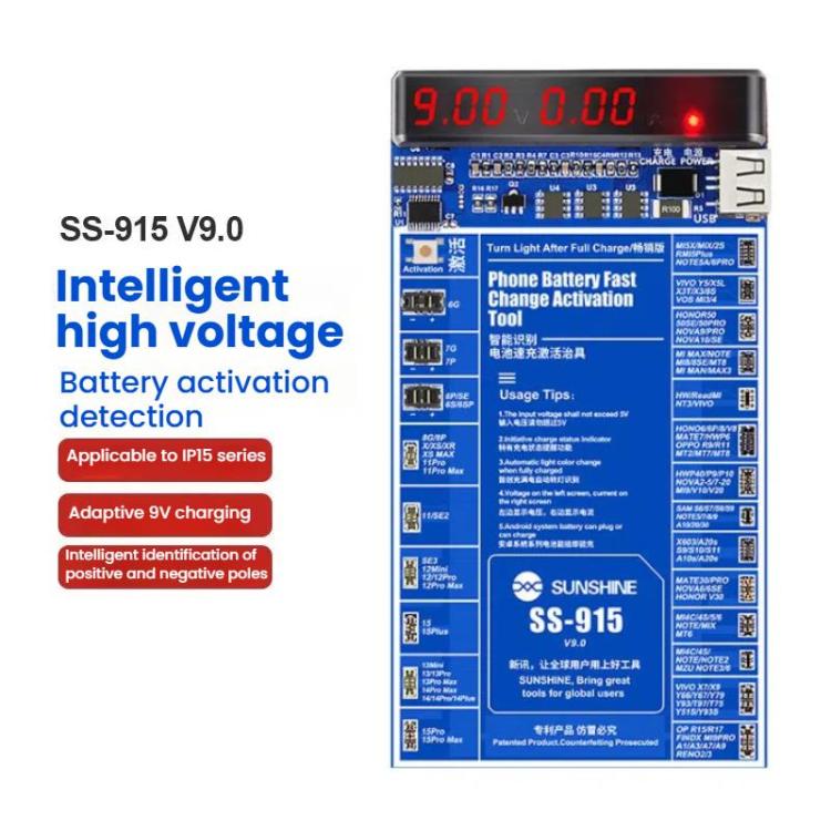 SUNSHINE SS-915 For iPhone Android Mobile Phone Repair Battery Charging Activation Board V9 Battery Test Activation Board Tool - Test Tools by SUNSHINE | Online Shopping UK | buy2fix